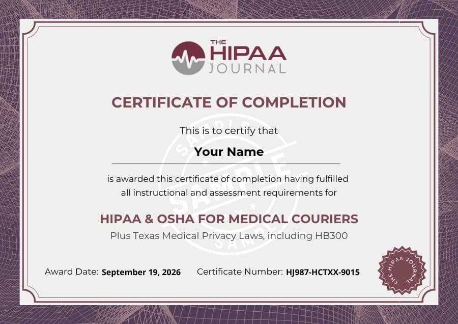 Certification for Medical Couriers  in Texas